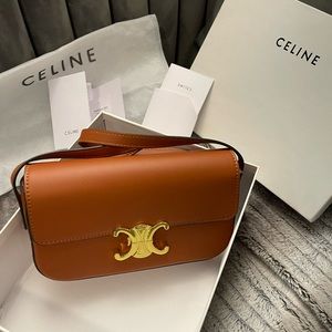 Celine shoulder bag triomphe in shiny calfskin